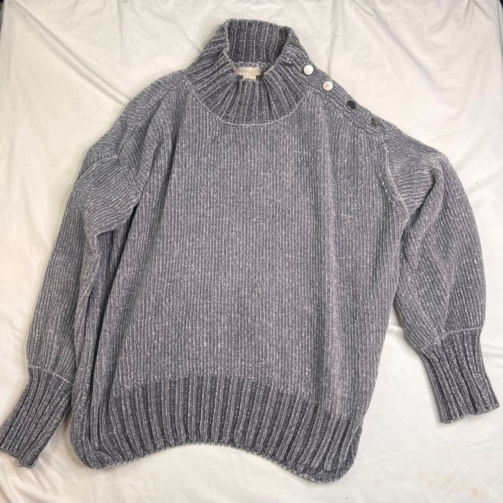 Cynthia Rowley Sweater Women's L Polyester Soft Crewneck Pullover Gray A031224